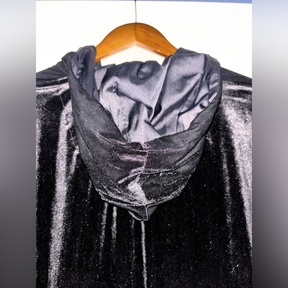 Lauren Ralph Lauren Velvet Black Label Hood Midi Dress Preppy Whimsgoth S NEW - Picture 6 of 11